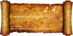 Lenkovics Alpár névjegykártya